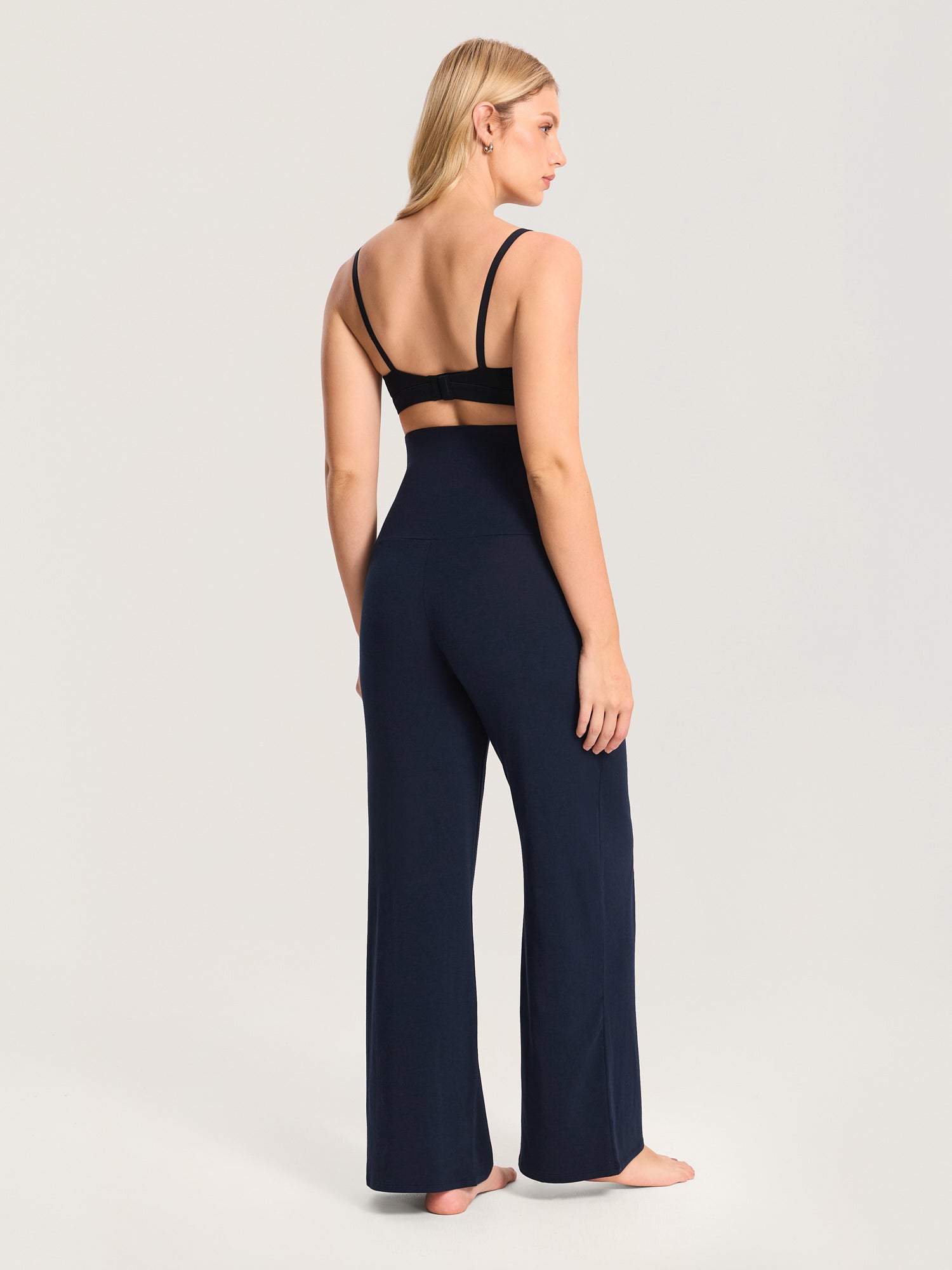 Modal Cotton Foldover Wide-Leg Pants 28.5"