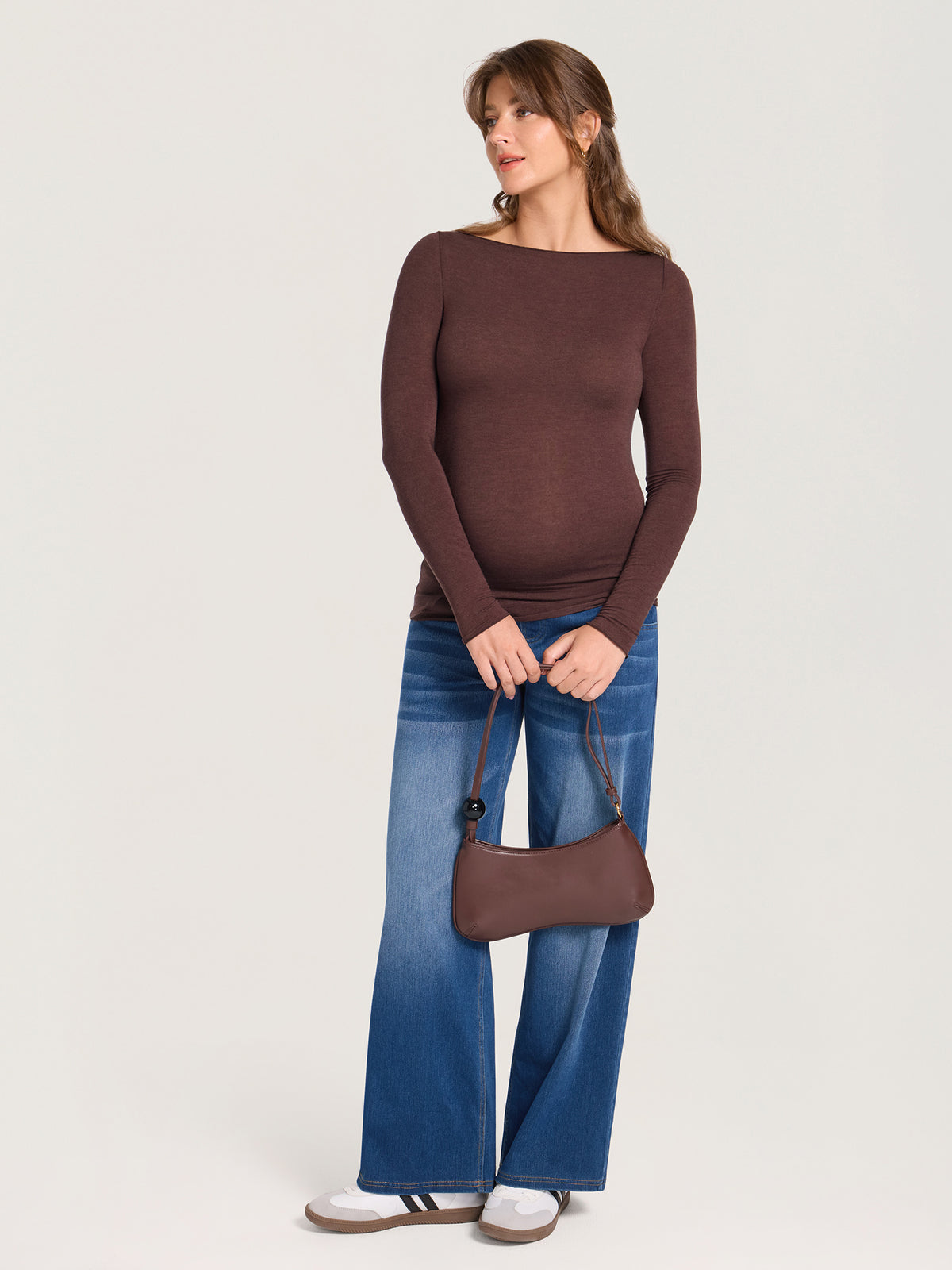 Ultralight Merino Wool Boatneck Maternity Top